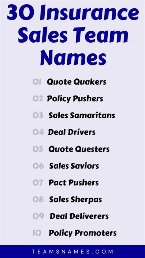 510 Cool Insurance Team Names To Impress Everyone 510 Cool Insurance Team Names To Impress Everyone