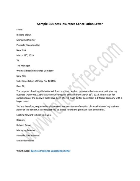 7 Insurance Cancellation Letter Ayanariver 7 Insurance Cancellation Letter Ayanariver