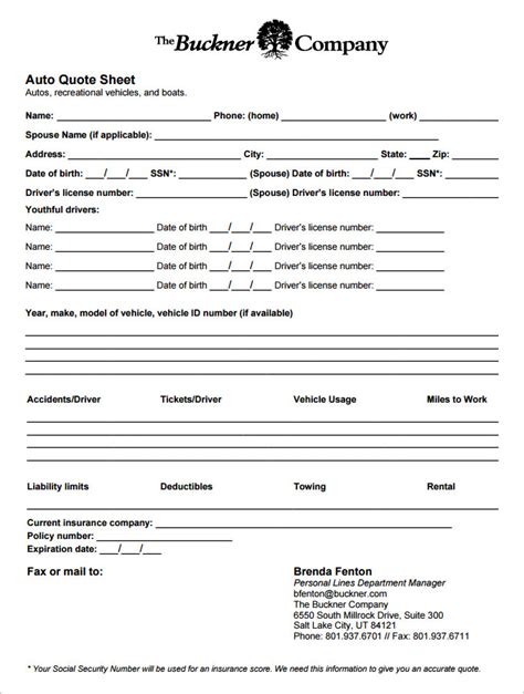 7 Quote Sheet Template Word Pdf 7 Quote Sheet Template Word Pdf