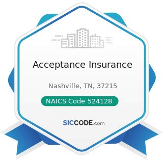 Acceptance Insurance Zip 37215 Naics 524128 Acceptance Insurance Zip 37215 Naics 524128