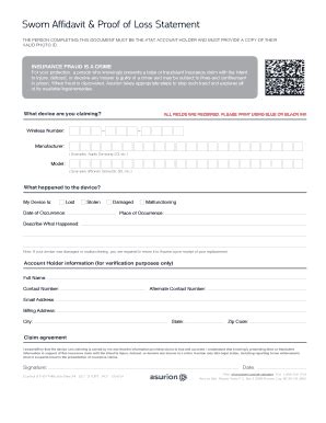 Affidavit Form For Asurion Affidavit Form For Asurion