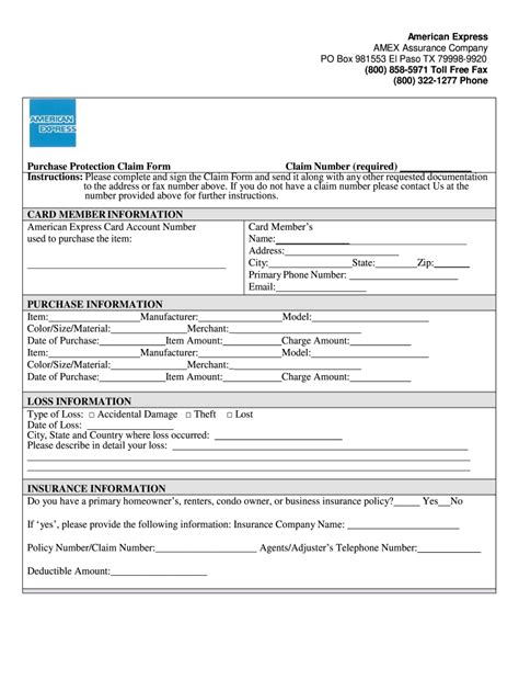 Amex Purchase Protection Claim Fill Online Printable Fillable Amex Purchase Protection Claim Fill Online Printable Fillable