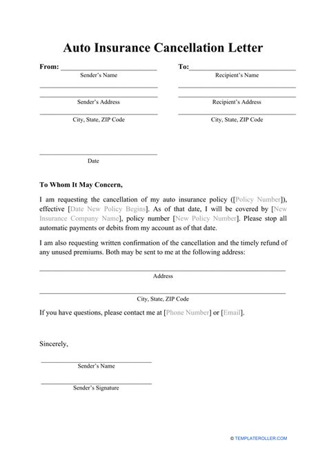 Auto Insurance Cancellation Letter Template Download Printable Pdf Auto Insurance Cancellation Letter Template Download Printable Pdf