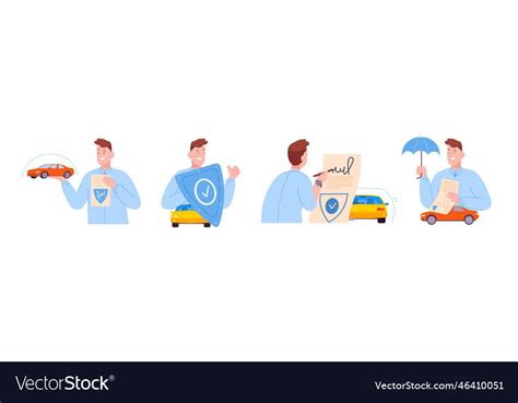 Auto Insurance Coverage Driver Insured Car Vector Image Auto Insurance Coverage Driver Insured Car Vector Image