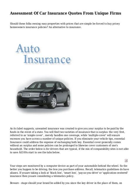 Auto Insurance Multiple Quotes