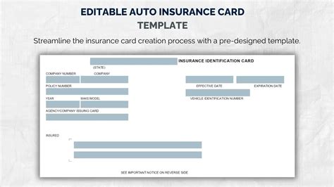 Automotive Insurance Card Template