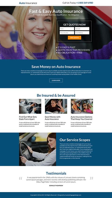 Best Auto Insurance Quotes Online Landing Page Design Best Auto Insurance Quotes Online Landing Page Design