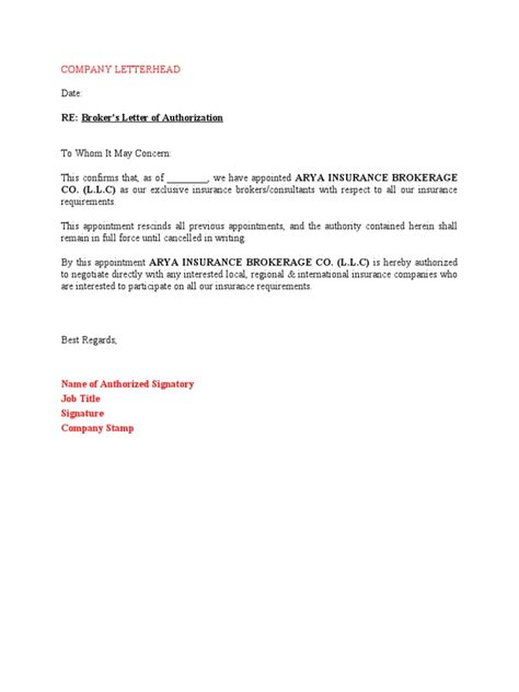 Broker Appointment Letter Template Pdf Broker Appointment Letter Template Pdf