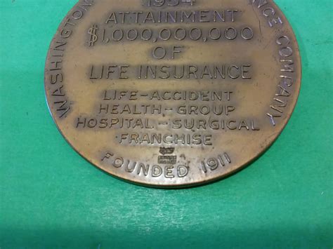 Bronze Washington National Insurance Company Medal 1954 B