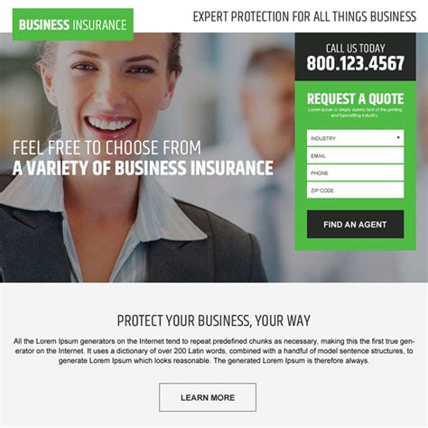 Business Insurance Free Quote Lead Capturing Landing Page Business Insurance Free Quote Lead Capturing Landing Page