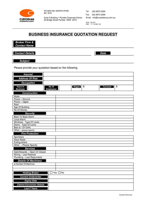 Business Insurance Template Business Insurance Template