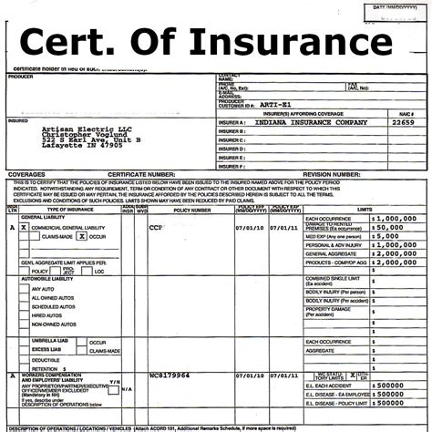 Certificate Of Insurance Certificates Templates Free Certificate Of Insurance Certificates Templates Free