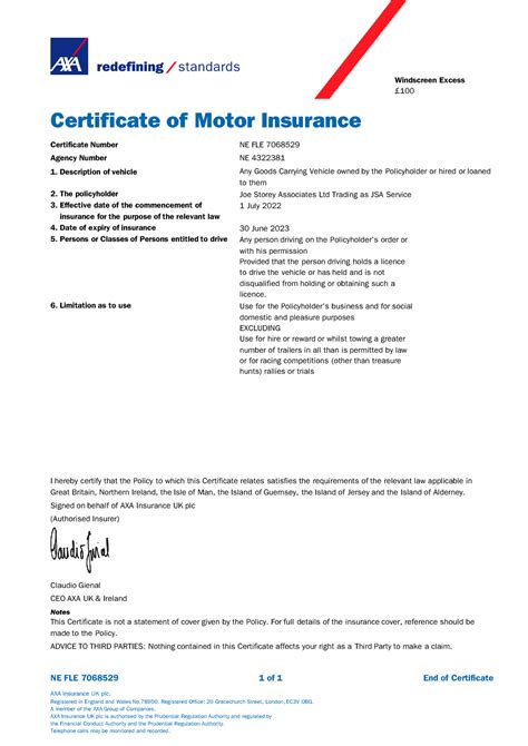 Certificate Of Motor Insurance Certificate Number Ne Fle 7068529 Certificate Of Motor Insurance Certificate Number Ne Fle 7068529