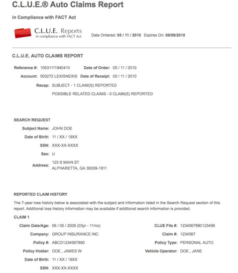 Clue Report In Insurance