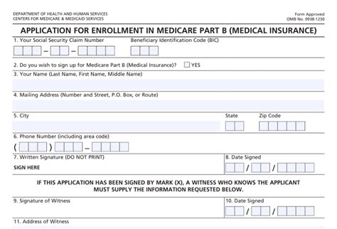 Cms 40B Application For Enrollment In Medicare Part B Medical Cms 40B Application For Enrollment In Medicare Part B Medical