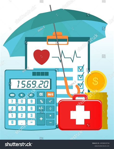Concept Accidental Health Insurance Insurance Calculator Stock Vector Concept Accidental Health Insurance Insurance Calculator Stock Vector