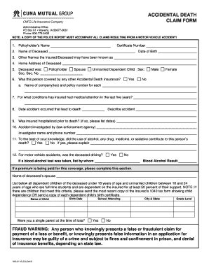 Cuna Life Insurance Claim Form Claimforms Net Cuna Life Insurance Claim Form Claimforms Net