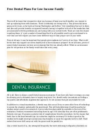 Dental Insurance For Low Income