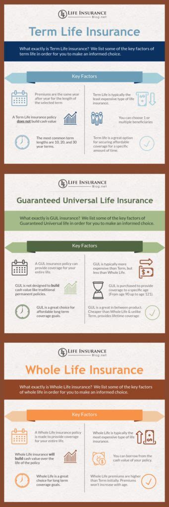 Difference Between Term Universal And Whole Life Insurance Infographic Difference Between Term Universal And Whole Life Insurance Infographic