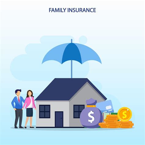 Family Insurance Concept Home Insurance Budget Protection Claim Family Insurance Concept Home Insurance Budget Protection Claim