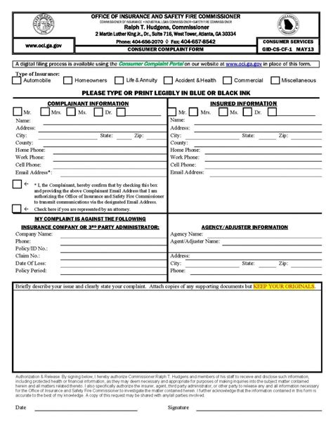 File A Consumer Insurance Complaint Office Of The Commissioner Of File A Consumer Insurance Complaint Office Of The Commissioner Of