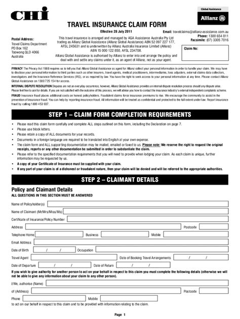 Fillable Online Allianz Travel Claim Form Pdf Allianz Travel Claim Fillable Online Allianz Travel Claim Form Pdf Allianz Travel Claim