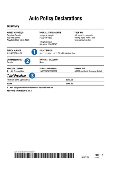 Fillable Online Auto Policy Declarations Allstate Fax Email Print Fillable Online Auto Policy Declarations Allstate Fax Email Print