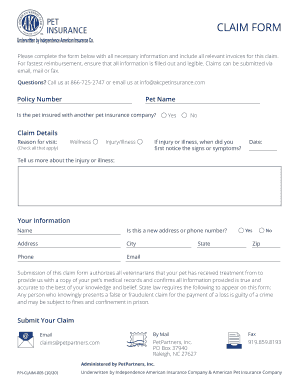 Fillable Online Claim Form Now Pet Insurance Fax Email Print Pdffiller Fillable Online Claim Form Now Pet Insurance Fax Email Print Pdffiller