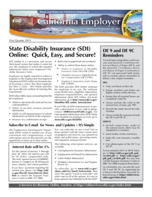 Fillable Online Edd Ca State Disability Insurance Sdi Online Quick Fillable Online Edd Ca State Disability Insurance Sdi Online Quick