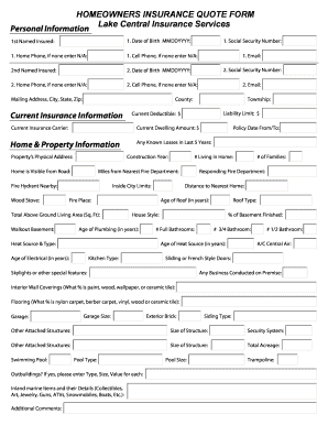 Fillable Online Homeowners Insurance Quote Form Annandale State Bank Fillable Online Homeowners Insurance Quote Form Annandale State Bank