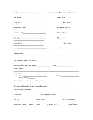Fillable Online New Home Insurance Quote Sheet Fax Email Print Pdffiller Fillable Online New Home Insurance Quote Sheet Fax Email Print Pdffiller