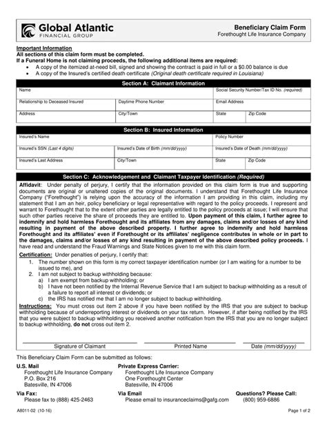 Forethought Life Insurance Claim Pdf Form Formspal Forethought Life Insurance Claim Pdf Form Formspal