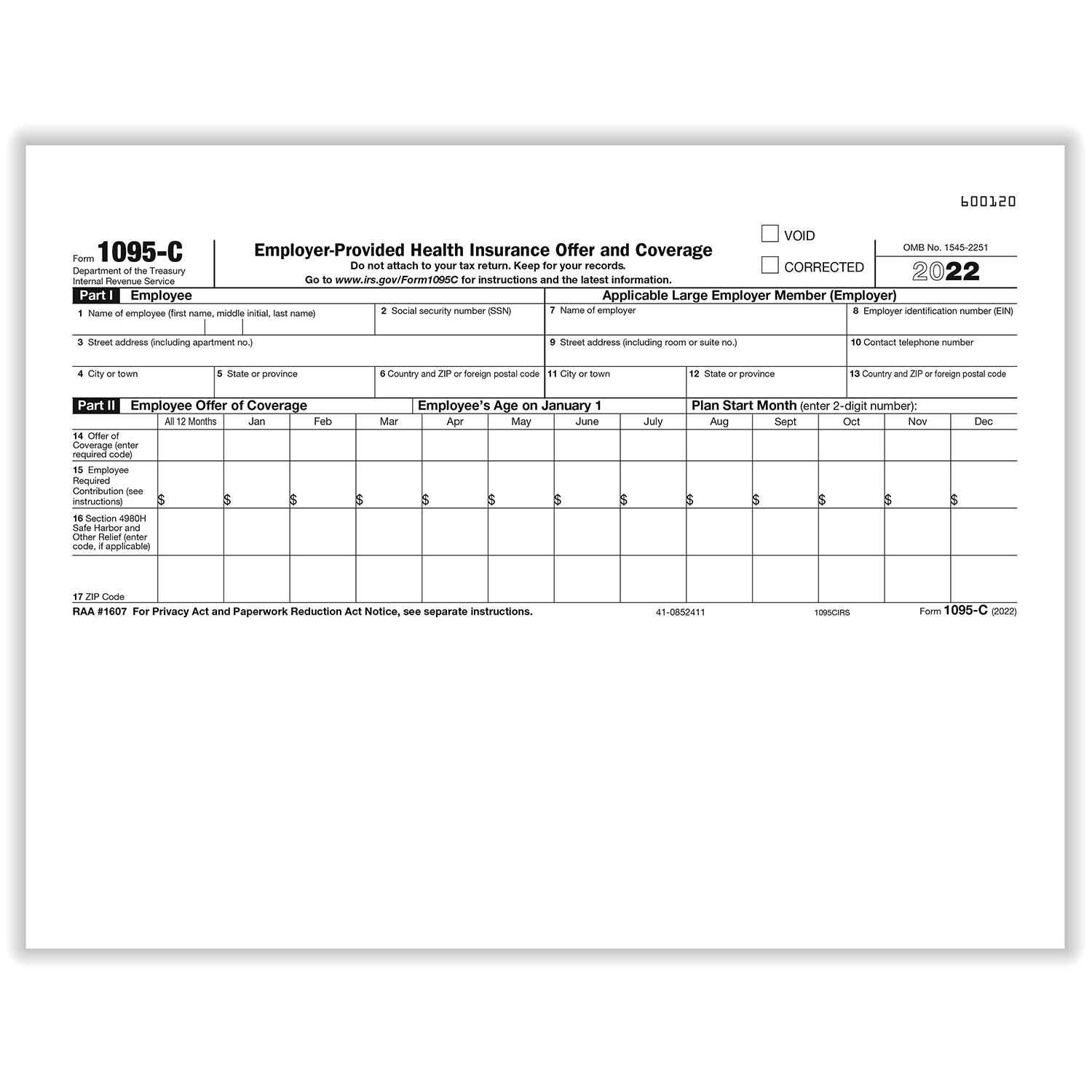 Form 1095 C Employer Provided Health Insurance Offer And Coverage Form 1095 C Employer Provided Health Insurance Offer And Coverage