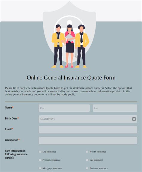 Free General Insurance Quote Form Template 123Formbuilder Free General Insurance Quote Form Template 123Formbuilder