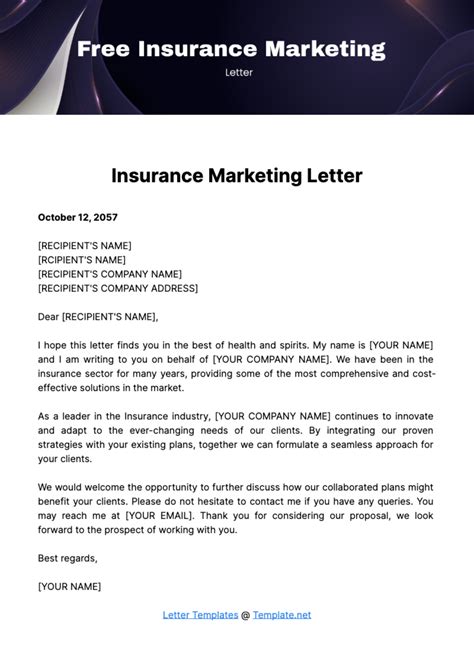 Free Insurance Marketing Letter Template To Edit Online Free Insurance Marketing Letter Template To Edit Online