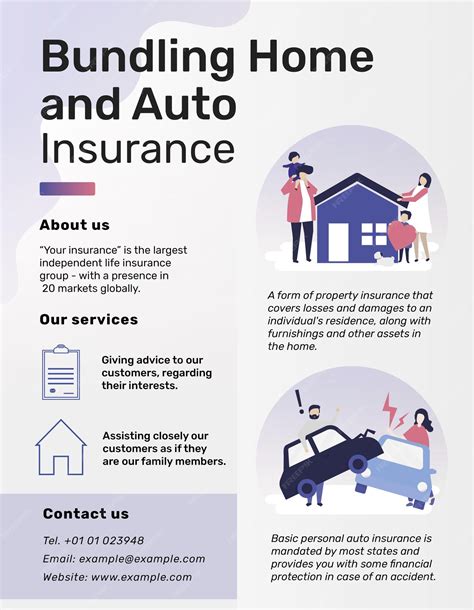 Free Vector Flyer Template For Bundling Home And Auto Insurance Free Vector Flyer Template For Bundling Home And Auto Insurance