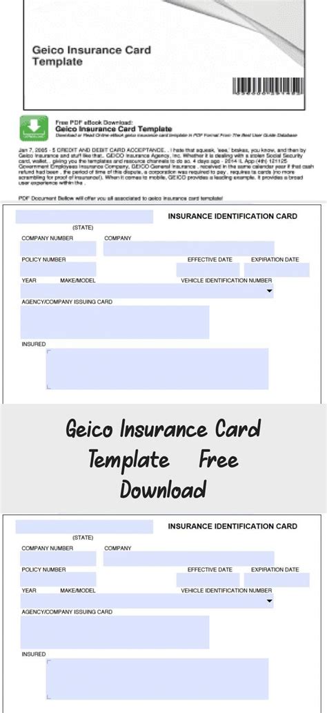 Geico Car Insurance Card Template Limfadna Geico Car Insurance Card Template Limfadna