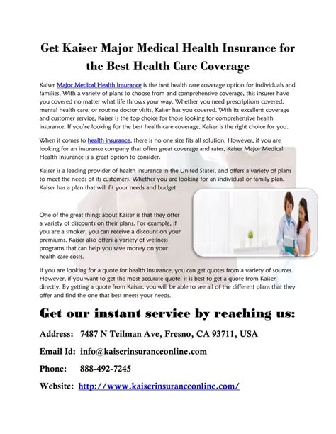 Get Kaiser Insurance