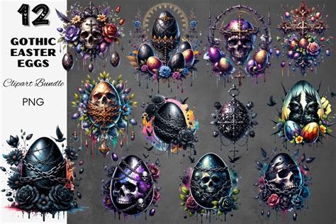 Gothic Easter Eggs Dark Goth Skull Egg Graphic By Painting Pixel Gothic Easter Eggs Dark Goth Skull Egg Graphic By Painting Pixel