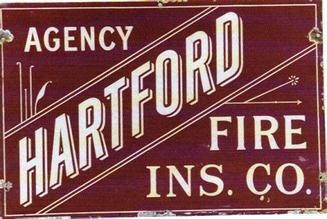 Hartford Fire Insurance Company Porcelain Sign Porcelain Signs Com Hartford Fire Insurance Company Porcelain Sign Porcelain Signs Com