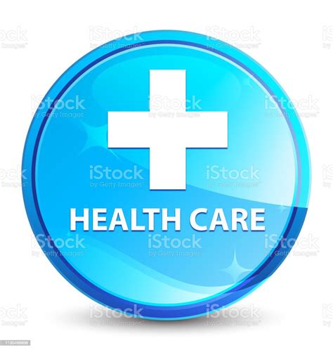 Health Care Plus Sign Splash Natural Blue Round Button Stock Vector Health Care Plus Sign Splash Natural Blue Round Button Stock Vector
