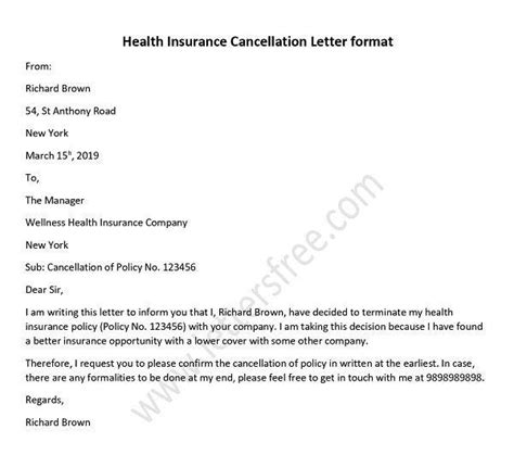 Health Insurance Cancellation Letter By Marisa Ritzman Letters Free Health Insurance Cancellation Letter By Marisa Ritzman Letters Free