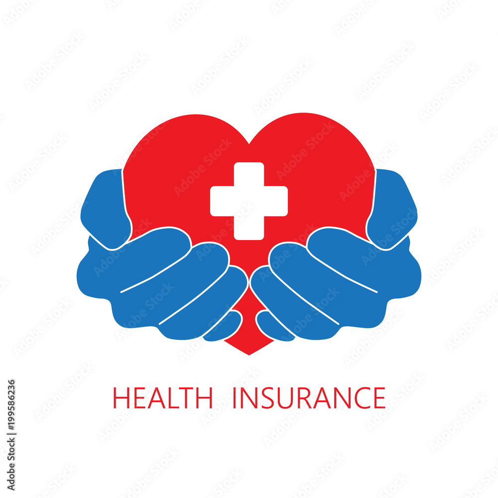 Health Insurance Icon Logo Vector Graphic Design Hands And Red Cross Health Insurance Icon Logo Vector Graphic Design Hands And Red Cross