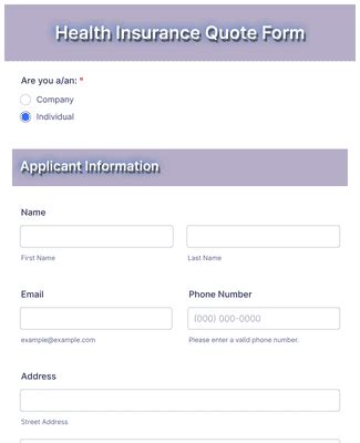 Health Insurance Quote Form Template Jotform Health Insurance Quote Form Template Jotform