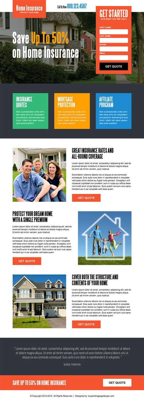 Home Insurance Responsive Landing Page Design Templates For Conversion Home Insurance Responsive Landing Page Design Templates For Conversion