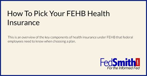 How To Pick Your Fehb Health Insurance Fedsmith Com How To Pick Your Fehb Health Insurance Fedsmith Com