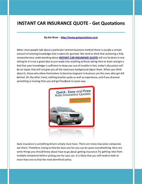Instant Car Insurance Estimate Instant Car Insurance Estimate