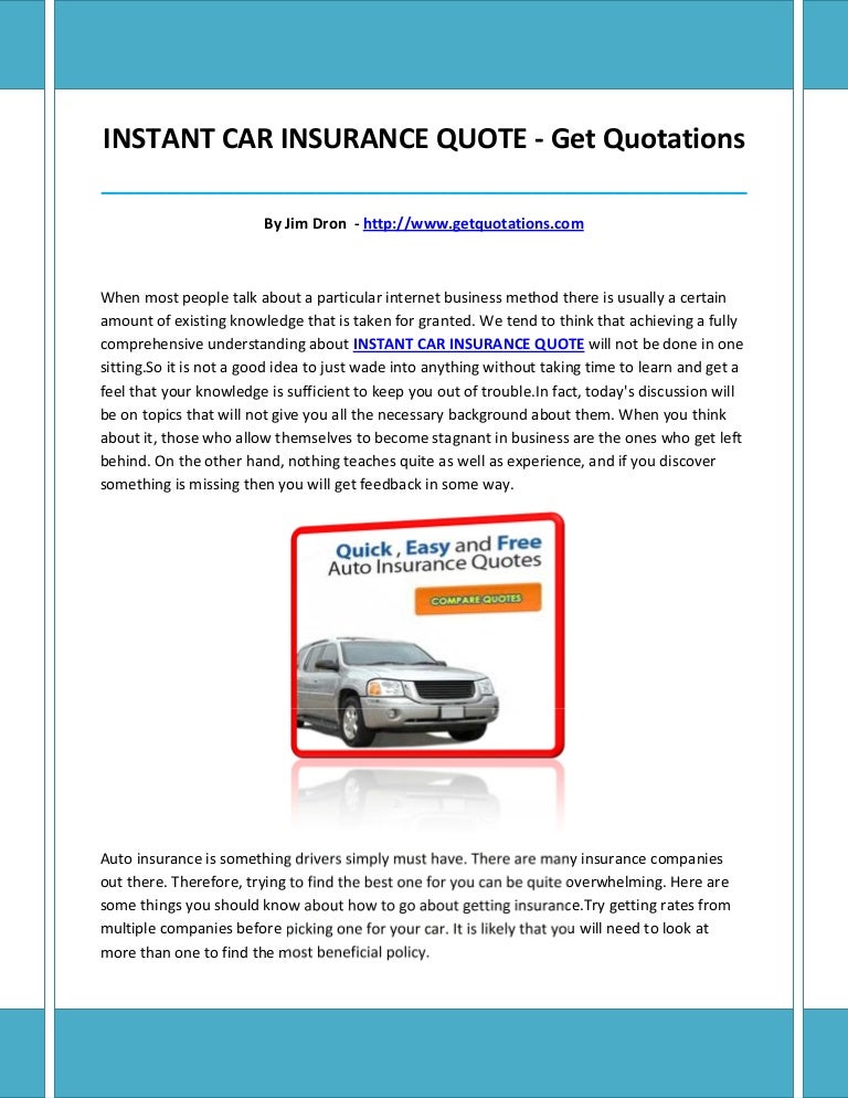 Instant Car Insurance Online Instant Car Insurance Online