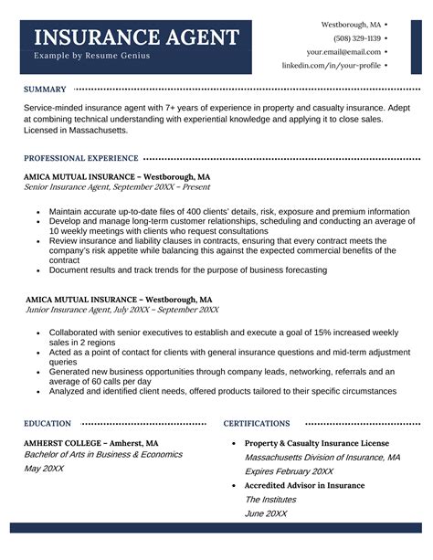 Insurance Agent Resume Examples Amp Templates 2025 Resume Io Insurance Agent Resume Examples Amp Templates 2025 Resume Io