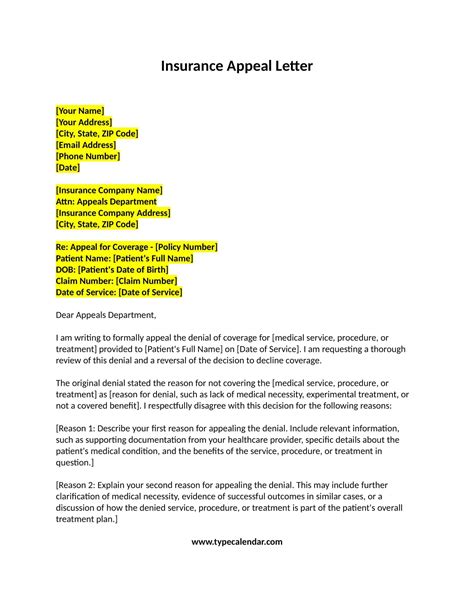 Insurance Appeal Letter Forms Docs 2023 Insurance Appeal Letter Forms Docs 2023